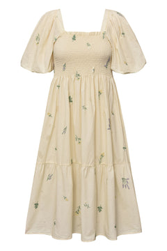 Cheri Dress - Beige/Yellow