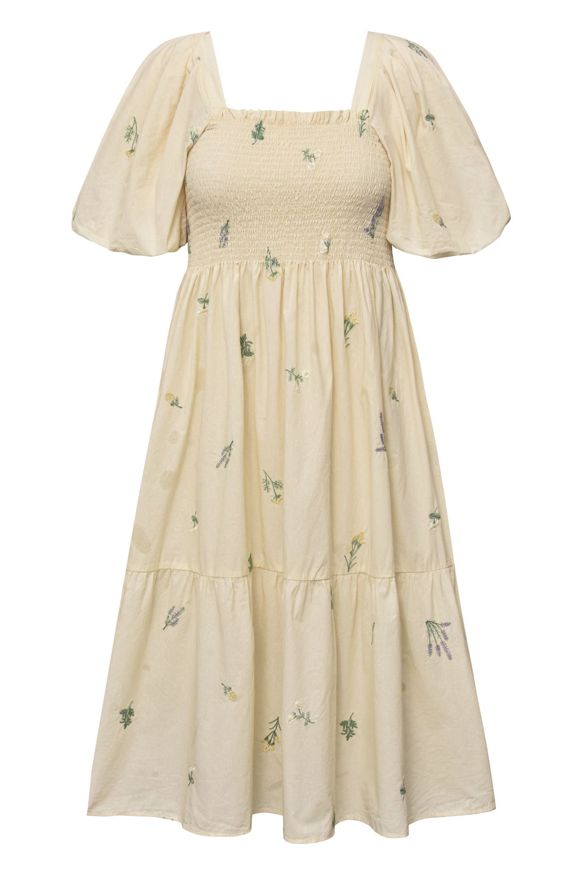 Cheri Dress - Beige/Yellow