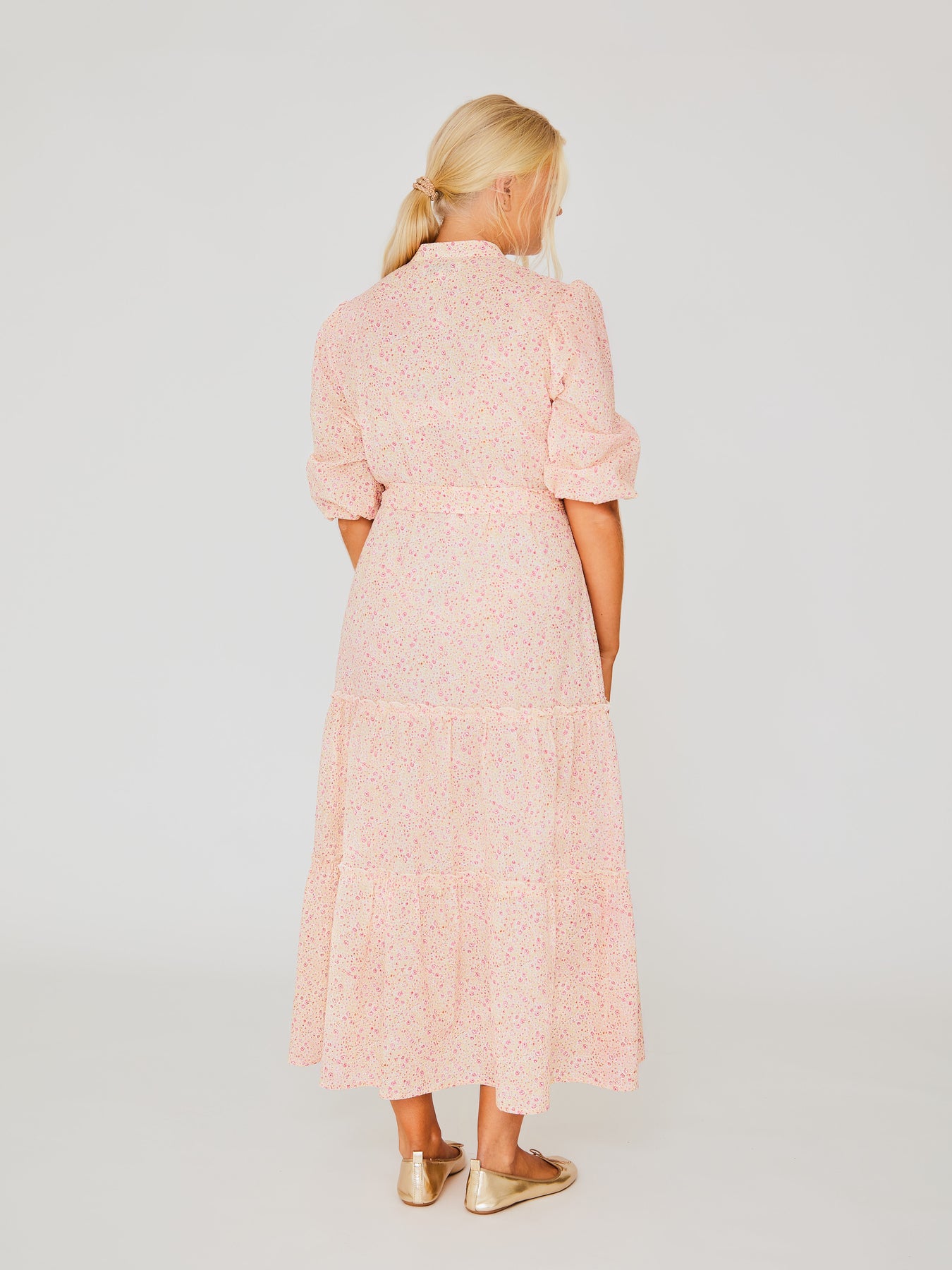 Kate Long Dress - Yellow/Rose
