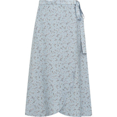 Peony Wrap Skirt - Light Blue/Off White