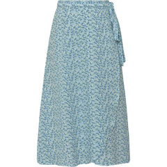 Peony Wrap Skirt - Blue/White