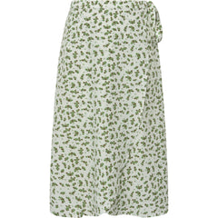 Peony Wrap Skirt - White/Green