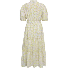 Kate Short Sleeve Long Dress - Pale Yellow
