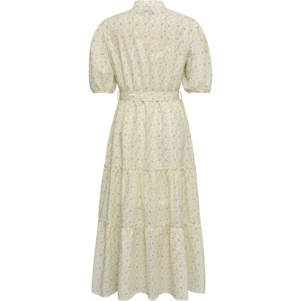 Kate Short Sleeve Long Dress - Pale Yellow