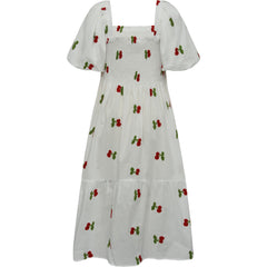 Cheri Fruit Dress - White/Red
