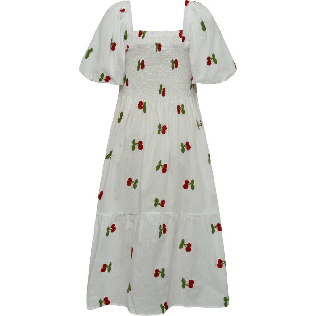 Cheri Fruit Dress - Vit/Röd