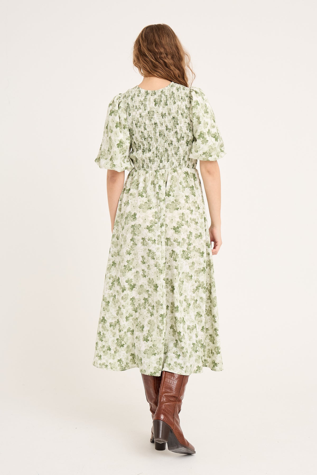 Tabita Dress - Green/White