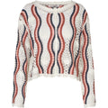 California Crochet Blouse - Vit/Persika/Marinblå