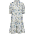 Grete S/S Dress - Vit/Blå