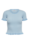 Fabi Knit Top - Ljusblå/Vitrandig