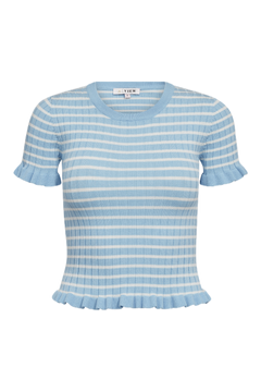 Fabi Knit Top - Light Blue/White Stripe