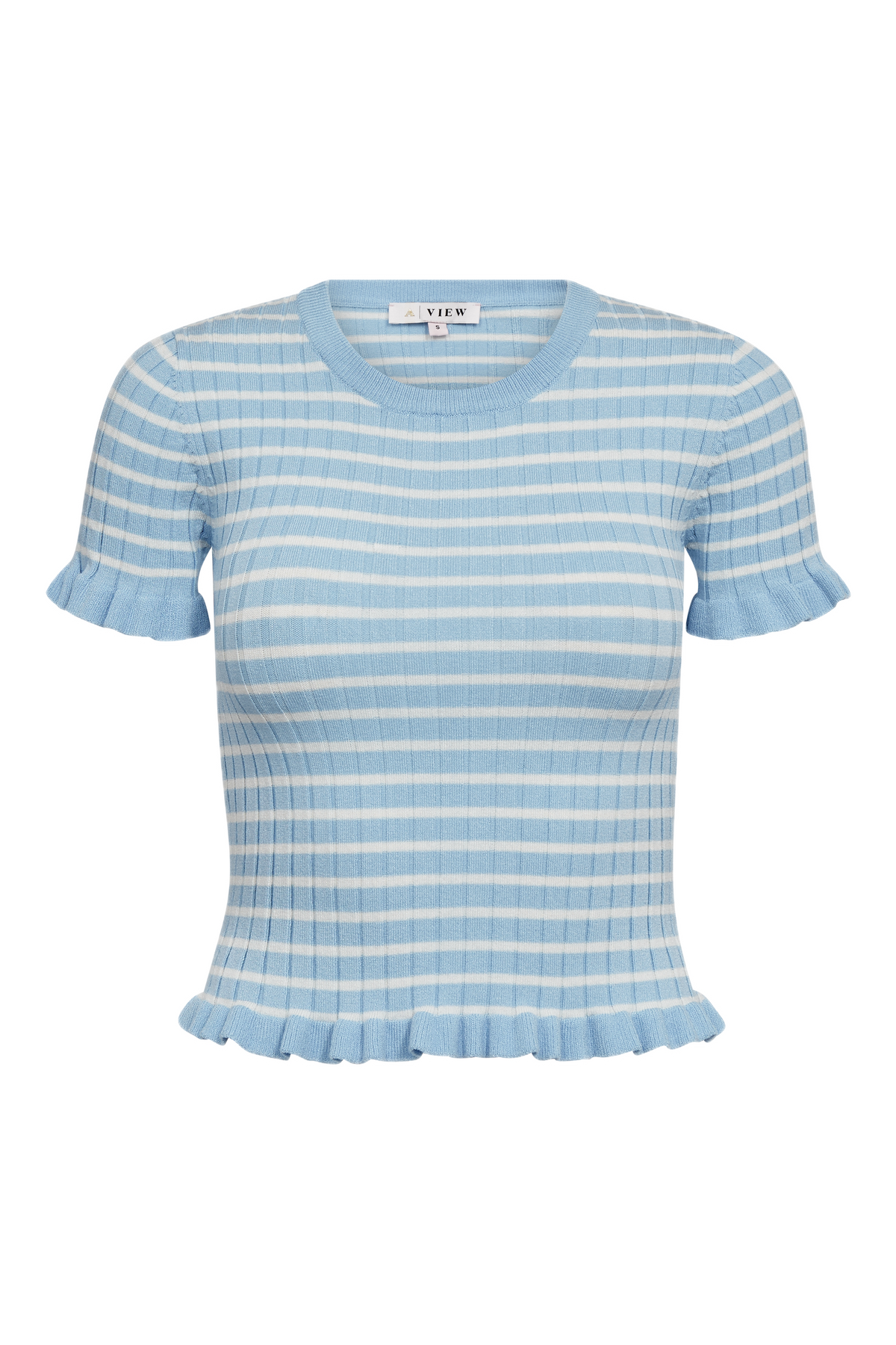Fabi Knit Top - Ljusblå/Vitrandig