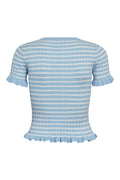 Fabi Knit Top - Ljusblå/Vitrandig