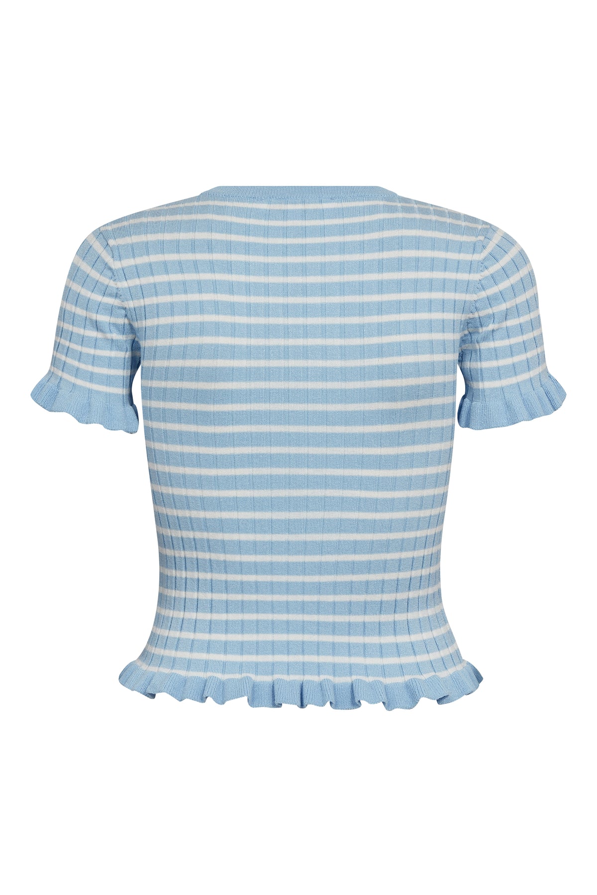 Fabi Knit Top - Ljusblå/Vitrandig