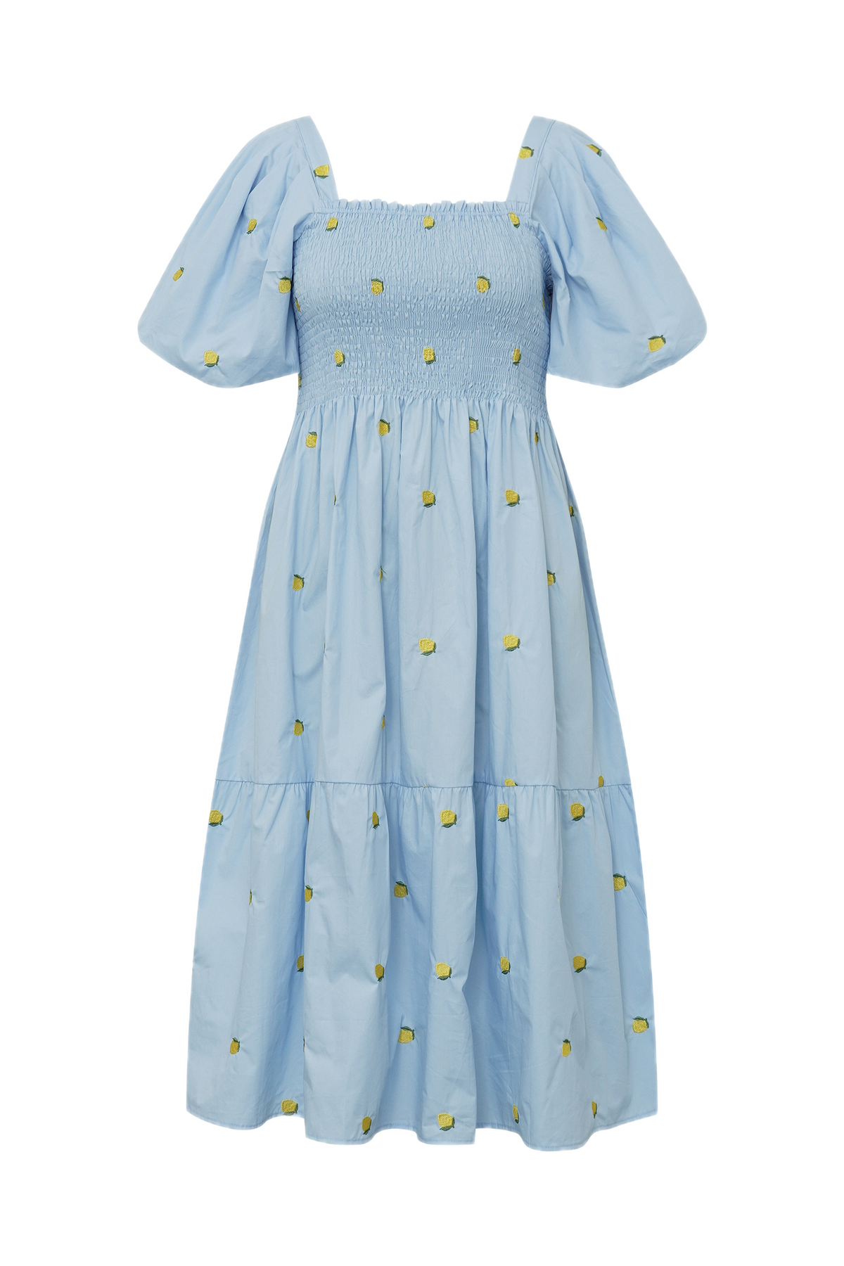 Cheri Fruit Dress - Ljusblå/Gul