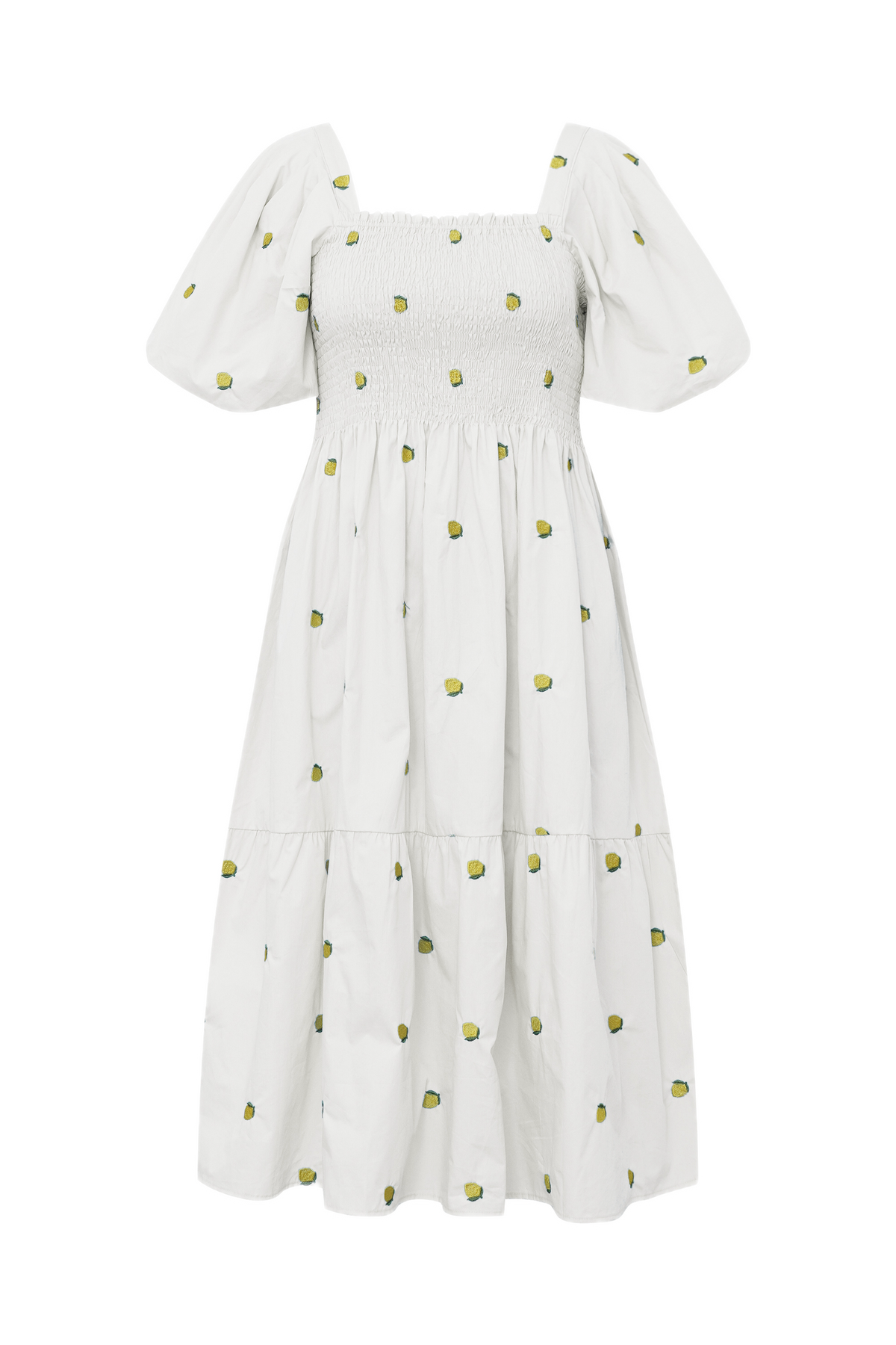 Cheri Fruit Dress - Vit/Gul