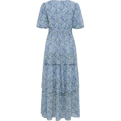 Florella Sleeve Dress - Blue/Off White