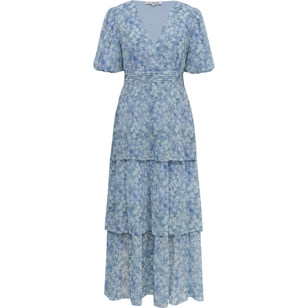 Florella Sleeve Dress - Blå/Off White