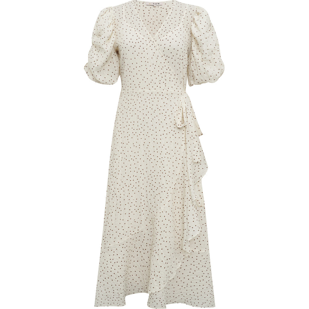 Sinda Dot Dress - Gräddvit/Brun