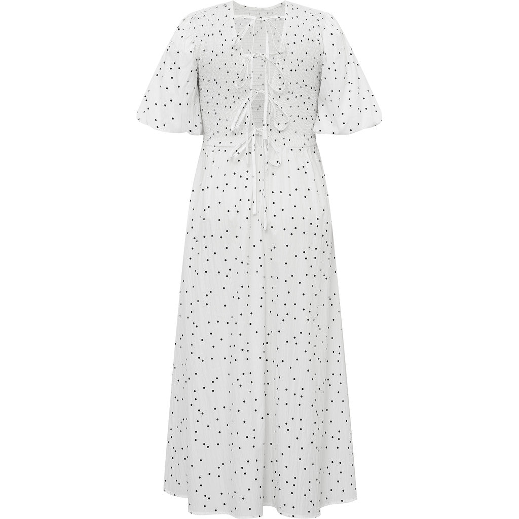 Tabita Dot Dress - White With Black Dots