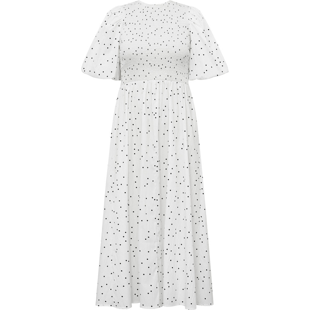 Tabita Dot Dress - White With Black Dots