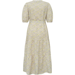 Kate V-Neck Long Dress - Lilac/Yellow