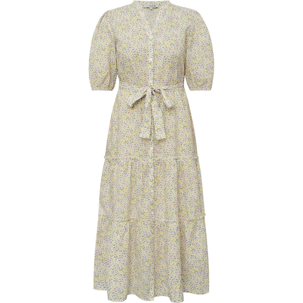Kate V-Neck Long Dress - Lila/Gul