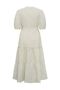 Kate V-Neck Long Stripe Dress - Off White/Black Stripe