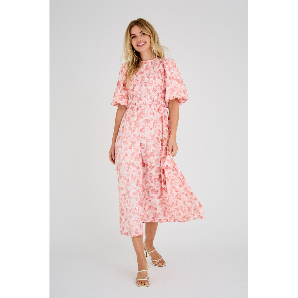 Tabita Klänning - Rosa/Vit