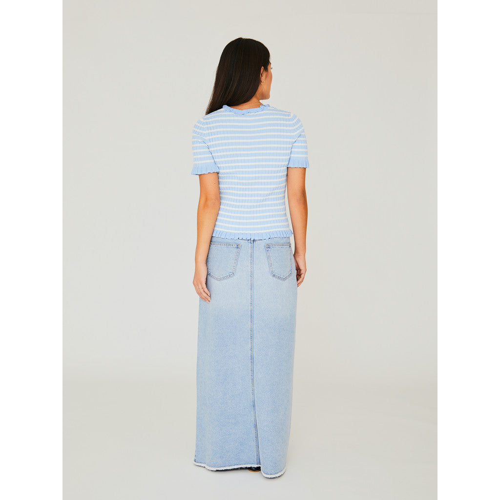 Fabia Ss Tee - Blue/White Stribe