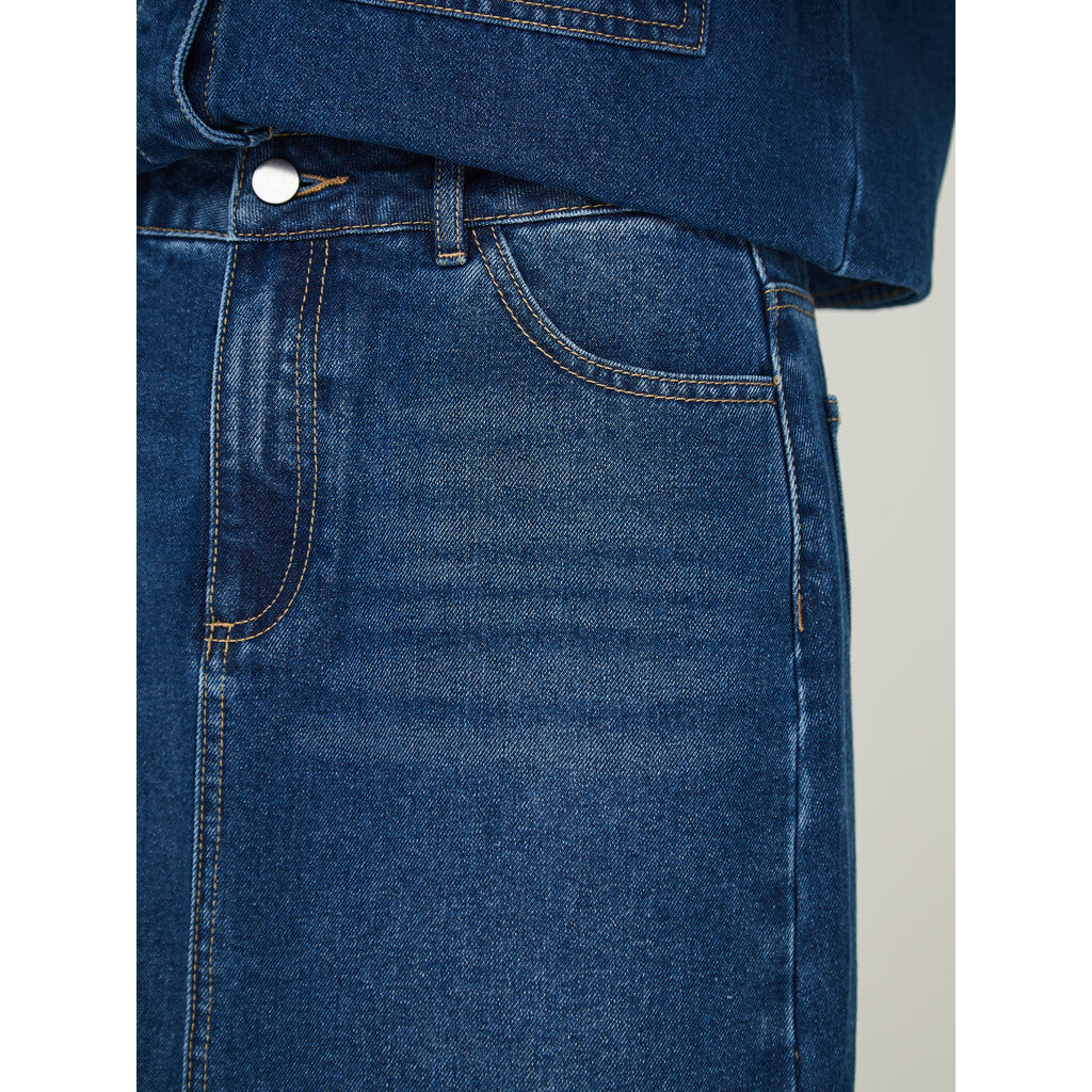 Sean Denim Long Skirt -  Denim Blue
