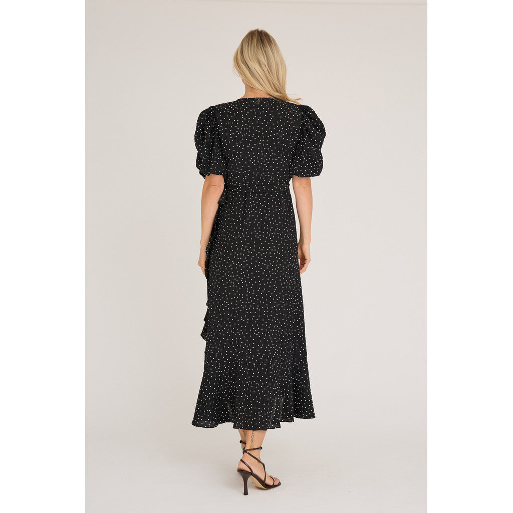Sinda Dot Dress - Svart/Vit
