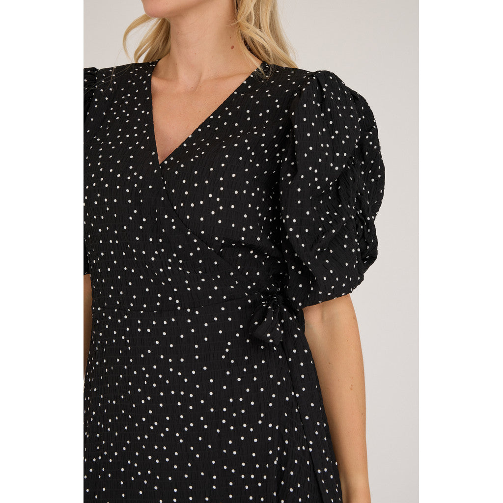 Sinda Dot Dress - Svart/Vit