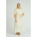 Kate Short Sleeve Long Dress - Pale Yellow