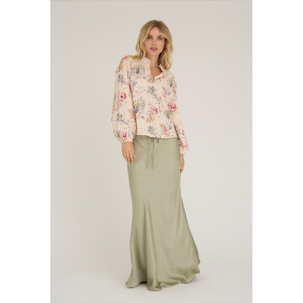 Grete Blus - Sand/Dusty Green