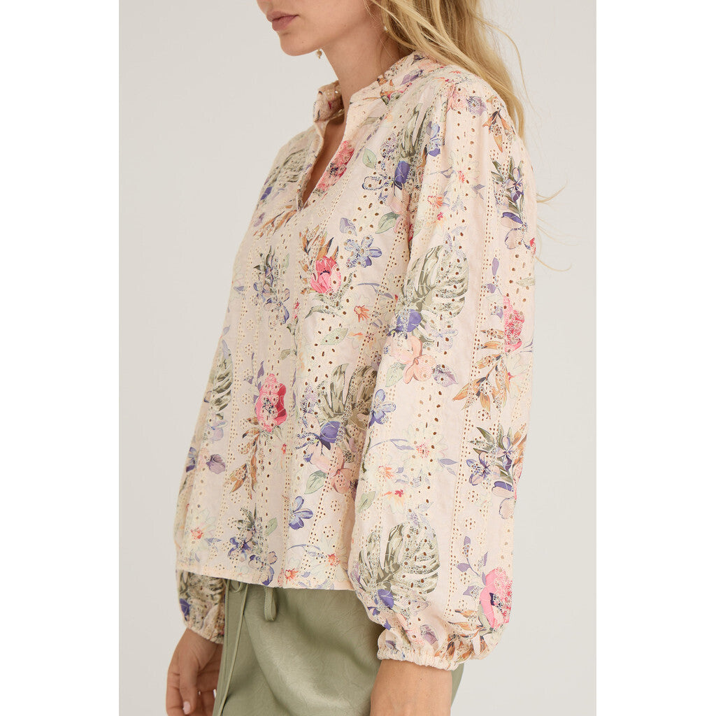 Grete Blus - Sand/Dusty Green