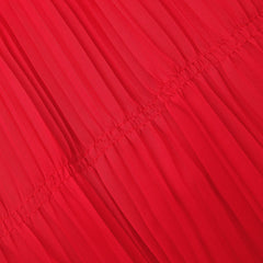 Chiffon Off Shoulder Midi Dress - Red