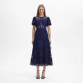 Lace Midi Dress - Navy