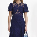 Lace Midi Dress - Navy