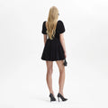 Velvet Sweetheart Mini Dress - Black