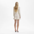 Sequin Knit Pearl Mini Dress - Cream