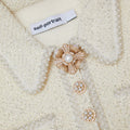 Sequin Knit Pearl Mini Dress - Cream