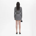 Check Boucle Tailored Mini Dress - Black
