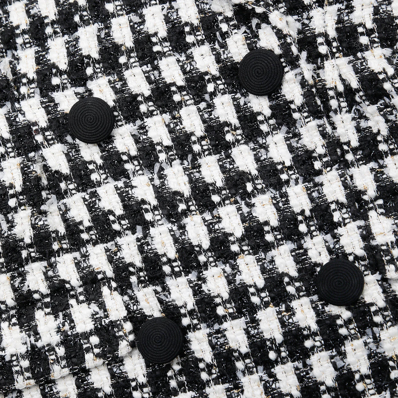 Check Boucle Tailored Mini Dress - Black