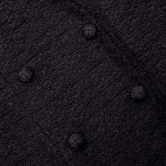 Boucle V-Neck Mini Dress - Black