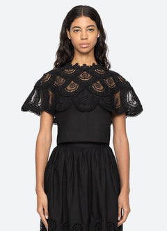 Drea Embroidery Top - Black