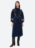 Inga Embroidery L/Slv High Neck Sweater - Navy