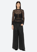 Lainey Embroidery L/Slv Top - Black