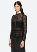 Lainey Embroidery L/Slv Top - Black