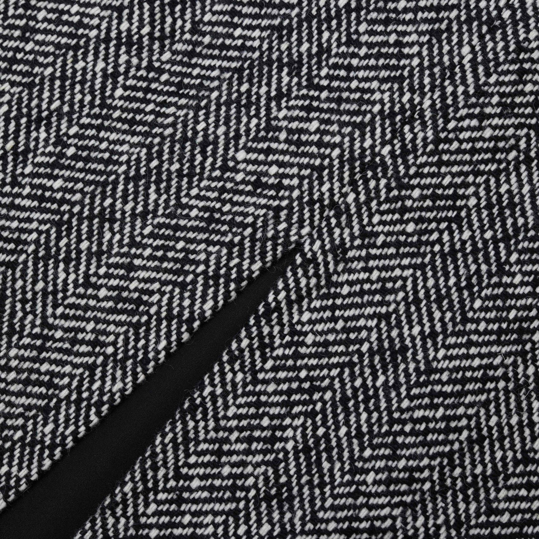 Herringbone Midi Skirt - Black